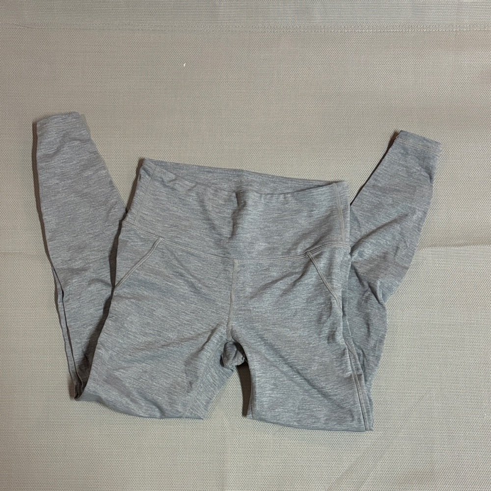 Athleta women’s S Heather Gray Leggings with mesh on the sides